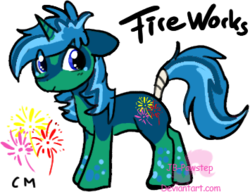 Size: 355x273 | Tagged: safe, artist:jb-pawstep, oc, oc only, oc:fireworks, simple background, solo, transparent background