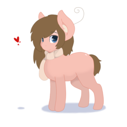 Size: 914x914 | Tagged: safe, artist:kittyshy, oc, oc only, earth pony, pony, clothes, female, mare, scarf, simple background, solo, white background