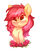 Size: 1200x1552 | Tagged: safe, artist:lispp, roseluck, earth pony, pony, g4, blushing, bust, cheek fluff, chest fluff, cute, female, flower, heart eyes, looking at you, mare, portrait, rose, simple background, smiling, solo, white background, wingding eyes
