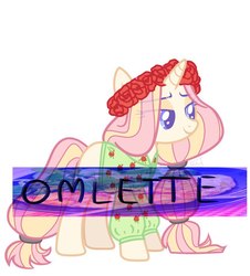 Size: 867x960 | Tagged: safe, artist:blueomlette, oc, oc only, pony, adoptable, floral head wreath, flower, simple background, solo, white background