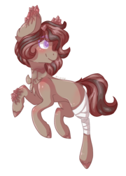 Size: 865x1200 | Tagged: safe, artist:person8149, oc, oc only, oc:ruby, original species, pony, bandage, female, geode pony, mare, simple background, solo, transparent background