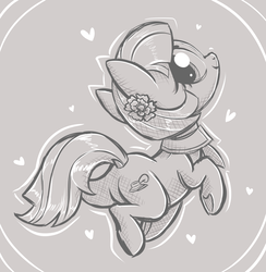 Size: 3439x3521 | Tagged: safe, artist:kellythedrawinguni, coco pommel, earth pony, pony, g4, female, high res, monochrome, solo