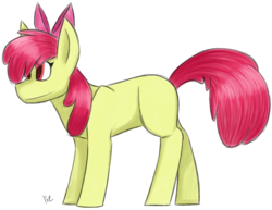 Size: 699x541 | Tagged: safe, artist:yourbestnightmaree, apple bloom, earth pony, pony, g4, female, simple background, solo, transparent background