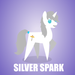 Size: 1280x1280 | Tagged: safe, artist:aha-mccoy, oc, oc only, oc:silver spark, pony, unicorn, pointy ponies, solo