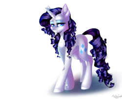 Size: 1024x837 | Tagged: safe, artist:huirou, rarity, pony, unicorn, g4, eyeshadow, female, lidded eyes, looking at you, makeup, mare, simple background, solo, white background