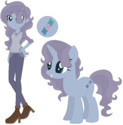 Size: 546x556 | Tagged: safe, artist:joystick12, oc, oc only, pony, unicorn, equestria girls, g4, base used, cutie mark, female, magical lesbian spawn, mare, offspring, parent:maud pie, parent:rarity, parents:rarimaud, simple background, solo, transparent background