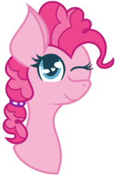 Size: 462x703 | Tagged: safe, artist:joystick12, pinkie pie, g4, alternate hairstyle, bust, female, heart eyes, one eye closed, portrait, simple background, solo, white background, wingding eyes, wink