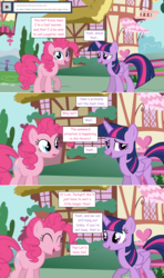 Size: 1280x2168 | Tagged: safe, artist:hakunohamikage, pinkie pie, twilight sparkle, alicorn, pony, ask-princesssparkle, g4, ask, happy, tumblr, twilight sparkle (alicorn)