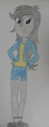 Size: 647x1661 | Tagged: safe, artist:wouterthebelgian1999, oc, oc only, oc:gradient, equestria girls, g4, clothes, equestria girls-ified, hair, solo, traditional art