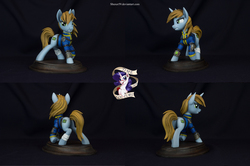 Size: 5120x3401 | Tagged: safe, artist:shuxer59, oc, oc:littlepip, pony, unicorn, fallout equestria, clothes, craft, fanfic, female, irl, jumpsuit, mare, photo, pipbuck, sculpture, solo, traditional art, vault suit