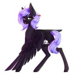 Size: 2359x2401 | Tagged: safe, artist:ohhoneybee, oc, oc only, oc:cloudy night, pegasus, pony, female, high res, mare, simple background, solo, transparent background