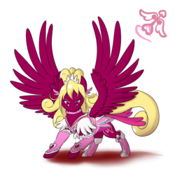 Size: 1200x1202 | Tagged: safe, artist:kourabiedes, pegasus, pony, cure heart, glitter force doki doki, ponified, pretty cure, simple background, solo, transparent background