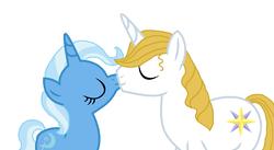 Size: 1054x576 | Tagged: safe, artist:3d4d, prince blueblood, trixie, g4, base used, female, kissing, male, ship:bluetrix, shipping, simple background, straight, white background