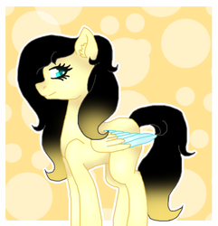 Size: 435x452 | Tagged: safe, artist:bluemoonbluepony, oc, oc only, oc:happy bee, pegasus, pony, female, mare, solo, two toned wings