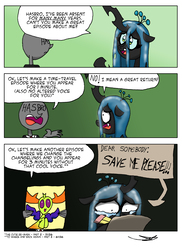 Size: 5100x7014 | Tagged: safe, artist:ringteam, queen chrysalis, thorax, changedling, changeling, g4, absurd resolution, changeling drama, comic, king thorax, lucifer hasbro
