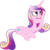 Size: 5180x5230 | Tagged: safe, artist:90sigma, edit, editor:slayerbvc, vector edit, princess cadance, alicorn, pony, g4, absurd resolution, accessory-less edit, bare hooves, female, mare, missing accessory, nude edit, nudity, on side, simple background, solo, thinking, transparent background, underhoof, vector