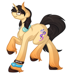 Size: 3507x3597 | Tagged: safe, artist:amazing-artsong, oc, oc only, oc:cosmic dawn, glasses, high res, simple background, solo, transparent background, unshorn fetlocks, watch