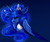 Size: 4800x4000 | Tagged: safe, artist:shalnor, artist:sheetanii, princess luna, alicorn, pony, g4, absurd resolution, blue background, bust, crown, ear fluff, eyes closed, female, horn, horn jewelry, jewelry, mare, portrait, regalia, simple background, solo