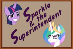 Size: 1215x812 | Tagged: safe, artist:spazzdhn, princess celestia, twilight sparkle, alicorn, pony, g4, season 8, 22 short films about springfield, angry, bust, frown, glare, grin, looking at you, looking up, male, nervous, parody, ponified, smiling, squee, steamed hams, text, the simpsons, twilight sparkle (alicorn), unamused, wavy mouth