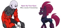 Size: 1144x529 | Tagged: safe, tempest shadow, g4, my little pony: the movie, spoiler:dragon ball super, comparison, dragon ball, dragon ball super, eye scar, jiren, scar, scar on the wrong side, spoilers for another series, who needs friendship