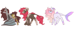 Size: 1024x415 | Tagged: safe, artist:akiiichaos, oc, oc only, earth pony, original species, pony, shark pony, wyvern, amputee, female, horns, mare, prosthetic limb, prosthetics, simple background, steampunk, transparent background