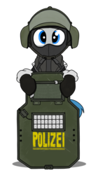 Size: 1536x2560 | Tagged: safe, artist:xphil1998, oc, oc only, oc:trigger hooves, earth pony, pony, blitz (r6s), clothes, crossover, helmet, police, rainbow six siege, shield, simple background, solo, transparent background, uniform