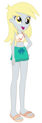 Size: 685x2000 | Tagged: safe, artist:chopsticks, derpy hooves, human, equestria girls, g4, my little pony equestria girls: better together, x marks the spot, belly button, clothes, derpy's beach shorts swimsuit, feet, female, flip-flops, legs, midriff, sandals, simple background, swimsuit, vector, white background