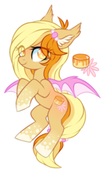 Size: 600x984 | Tagged: safe, artist:cabbage-arts, oc, oc only, oc:honey cake, bat pony, ear fluff, female, simple background, solo, transparent background