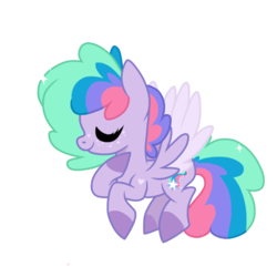 Size: 1024x1024 | Tagged: safe, artist:chococakebabe, oc, oc only, oc:star dazzle, pegasus, pony, eyes closed, female, mare, simple background, solo, transparent background, two toned wings