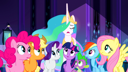 Size: 1920x1080 | Tagged: safe, screencap, applejack, fluttershy, pinkie pie, princess celestia, rainbow dash, rarity, spike, twilight sparkle, alicorn, equestria girls, g4, my little pony equestria girls, mane six, twilight sparkle (alicorn)