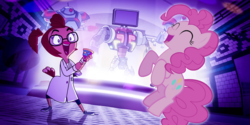 Size: 900x450 | Tagged: safe, edit, pinkie pie, g4, crossover, danger mouse, party, professor squawkencluck