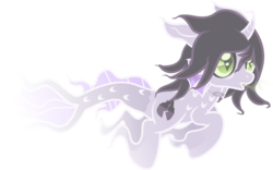 Size: 2062x1290 | Tagged: safe, artist:lightningbolt, derpibooru exclusive, ghost, ghost pony, half-siren, pony, undead, g4, bags under eyes, colored pupils, colored sclera, curved horn, description is relevant, ethereal, eyeliner, fangs, fins, fish tail, floating, horn, jewelry, kellin quinn, magic essence, makeup, male, necklace, open mouth, ponified, scales, show accurate, simple background, sleeping with sirens, slit pupils, solo, stallion, transparent, transparent background, vector