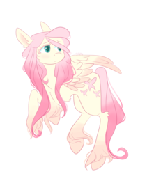 Size: 1000x1183 | Tagged: safe, artist:samanthakat, fluttershy, pegasus, pony, g4, female, looking away, mare, simple background, solo, spread wings, stray strand, transparent background, turned head, unshorn fetlocks, wings