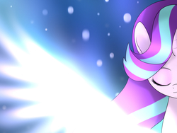 Size: 1024x768 | Tagged: safe, artist:fotasy, starlight glimmer, pony, g4, ascension, eyes closed, female, solo, starlight glimmer day