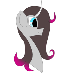 Size: 768x768 | Tagged: safe, artist:wonderschwifty, oleander (tfh), pony, unicorn, them's fightin' herds, :t, bust, community related, female, mare, portrait, simple background, smiling, solo, transparent background