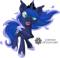 Size: 3545x3450 | Tagged: safe, artist:lorthiz, princess luna, alicorn, pony, g4, female, high res, open mouth, simple background, solo, transparent background, vector