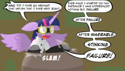 Size: 1280x722 | Tagged: safe, artist:airship-king, artist:nomsar, twilight sparkle, alicorn, pony, g4, brainy twilight, clothes, female, goggles, lab coat, mad scientist, solo, twilight sparkle (alicorn)