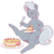 Size: 750x749 | Tagged: safe, artist:secretgoombaman12345, silver spoon, earth pony, pony, ask chubby diamond, g4, cake, chubby, eating, eyes closed, female, filly, food, simple background, sitting, solo, transparent background