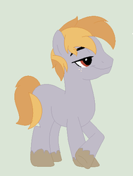 Size: 359x475 | Tagged: safe, artist:dipandcastieladopts, oc, oc only, earth pony, pony, adoptable, base used, freckles, green background, magical gay spawn, male, offspring, parent:big macintosh, parent:bulk biceps, parents:bulkmac, simple background, solo, stallion