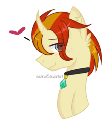 Size: 2100x2400 | Tagged: safe, artist:sapiira, oc, oc only, oc:caspian, pony, unicorn, bust, curved horn, heart eyes, high res, horn, male, portrait, simple background, solo, stallion, transparent background, wingding eyes