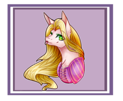 Size: 2000x1650 | Tagged: safe, artist:sofienriquez, pony, clothes, dress, female, mare, one eye closed, ponified, rapunzel, solo, tangled (disney), tongue out, wink