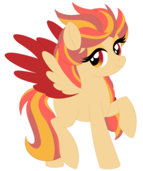 Size: 1003x1200 | Tagged: safe, artist:missbramblemele, oc, oc only, oc:bright heart, pegasus, pony, colored wings, female, mare, multicolored wings, simple background, solo, transparent background