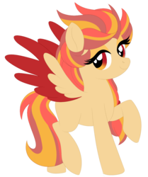 Size: 1003x1200 | Tagged: safe, artist:thehaywaiianhorse, oc, oc only, oc:bright heart, pegasus, pony, colored wings, female, mare, multicolored wings, simple background, solo, transparent background