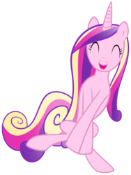Size: 9253x12280 | Tagged: safe, artist:dentist73548, edit, editor:slayerbvc, vector edit, princess cadance, alicorn, pony, a canterlot wedding, g4, ^^, absurd resolution, accessory-less edit, bare hooves, bipedal, chicken dance, concave belly, cute, cutedance, dancing, eyes closed, female, mare, missing accessory, open mouth, simple background, slender, solo, thin, transparent background, vector