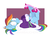 Size: 3132x2277 | Tagged: safe, artist:drawbauchery, rainbow dash, pegasus, pony, g4, abstract background, bathrobe, clothes, cute, dashabetes, female, high res, implied lesbian, implied pinkiedash, implied shipping, looking at you, looking sideways, mare, on back, pinkie slippers, robe, shrunken pupils, simple background, slippers, solo, surprised