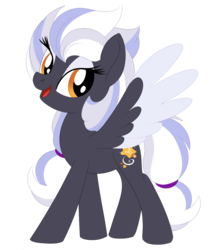Size: 1057x1200 | Tagged: safe, artist:missbramblemele, oc, oc only, oc:bright star, pegasus, pony, colored wings, female, mare, multicolored wings, simple background, solo, transparent background