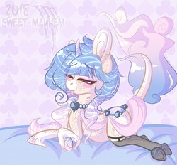 Size: 1280x1187 | Tagged: safe, artist:sweet-mayhem, oc, oc only, unnamed oc, classical unicorn, pony, unicorn, :p, cloven hooves, cute, female, horn, leonine tail, solo, tongue out, unshorn fetlocks, ych result