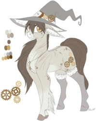 Size: 1002x1257 | Tagged: safe, artist:luuny-luna, oc, oc only, oc:sweet witch, earth pony, pony, female, hat, mare, reference sheet, simple background, solo, transparent background, witch hat