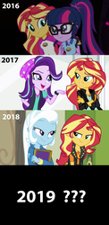 Size: 1696x3488 | Tagged: safe, edit, edited screencap, screencap, sci-twi, starlight glimmer, sunset shimmer, trixie, twilight sparkle, equestria girls, equestria girls specials, g4, my little pony equestria girls: better together, my little pony equestria girls: forgotten friendship, my little pony equestria girls: legend of everfree, my little pony equestria girls: mirror magic, 2019, beanie, counterparts, female, glasses, hat, lesbian, ship:sci-twishimmer, ship:shimmerglimmer, ship:sunsetsparkle, ship:suntrix, shipping, sunset shimmer gets all the mares, twilight's counterparts