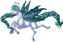 Size: 1250x839 | Tagged: safe, artist:bijutsuyoukai, oc, oc only, oc:emerald dust, pony, fae, simple background, solo, transparent background